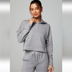 Fabletics Cloud Cropped Hoodie NWT Medium Gray Women's Hoodie Athleisure